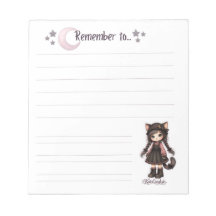 Carnet de notes Lune Chat Gothique - N'oublie pas