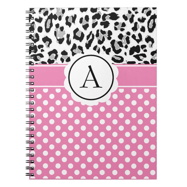 Carnet de notes monogrammé avec des points et des  (Devant)