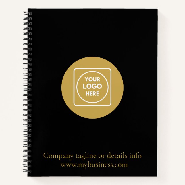 Carnet de notes noir pour la marque d'entreprise (Devant)