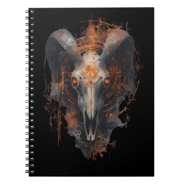 Carnet de notes Occultisme Crâne de Bélier Steampu (Devant)