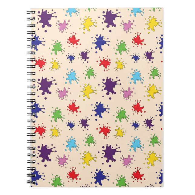 Carnet de notes palette d'artiste avec éclaboussur (Devant)