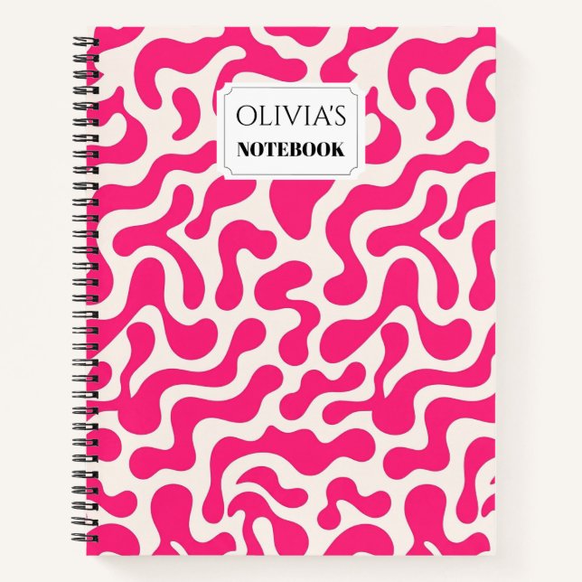 Carnet de notes personnalisé à spirale Blob Rétro (Devant)