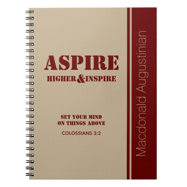 Carnet de notes personnalisé ASPIRE inspirant (Devant)