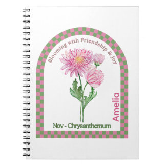 Carnet de notes personnalisé sur la fleur du mois 