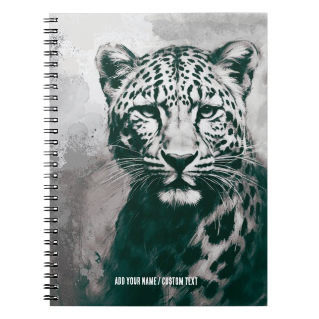 Carnet de notes PERSONNALISÉ sur le léopard (Devant)
