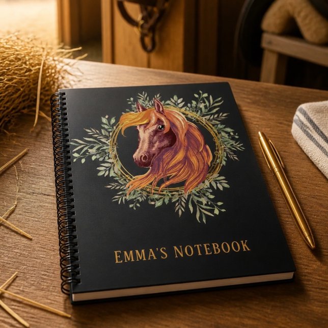 Carnet de notes personnalisé tête de cheval en spi (Créateur téléchargé)