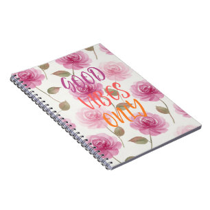 Carnet de notes photo à spirale Roses roses