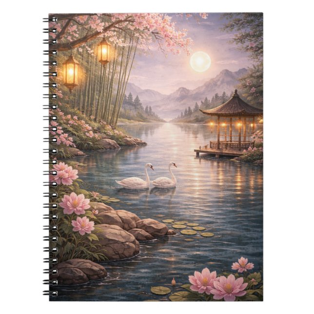 Carnet de notes photo en spirale du lac des cygnes (Devant)