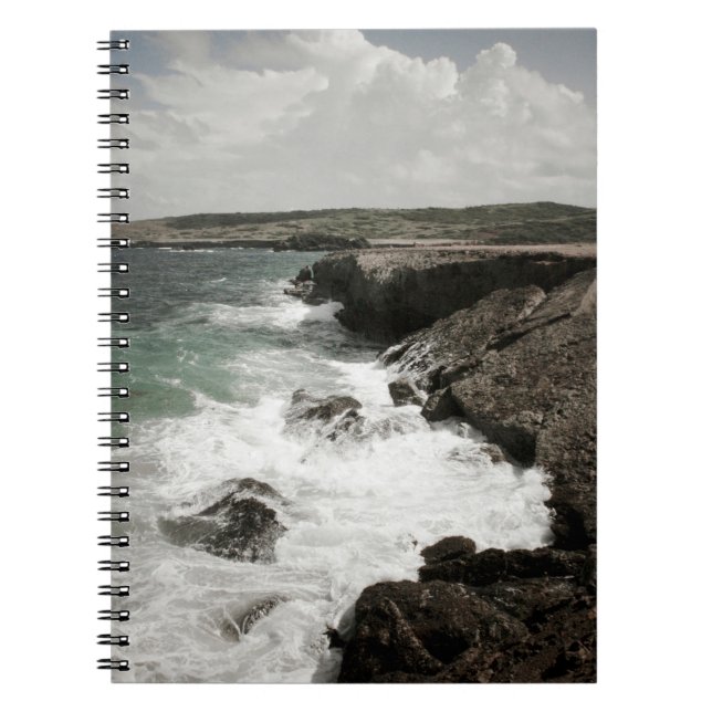 Carnet de notes photo en spirale Vagues côtières d (Devant)