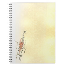 Carnet de notes photo spirale à motif floral doré