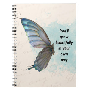 Carnet de notes photo spirale papillon vintage ble