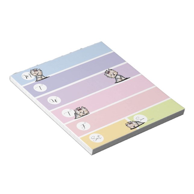 Carnet de notes planificateur hebdomadaire Yorkie (Incliné)