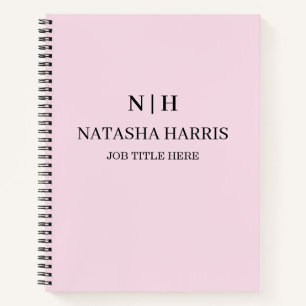 Carnet de notes professionnel à monogramme neutre
