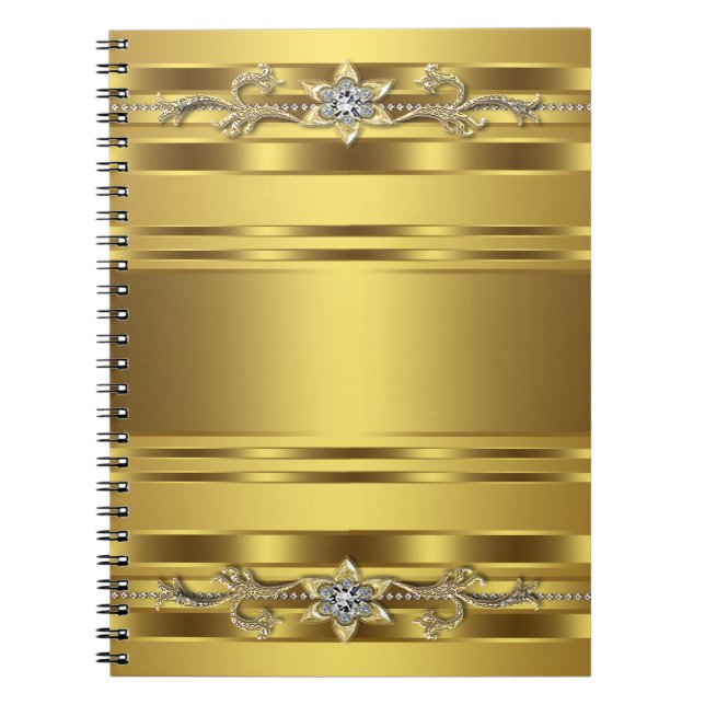 Carnet de notes professionnel à spirale dorée (Devant)