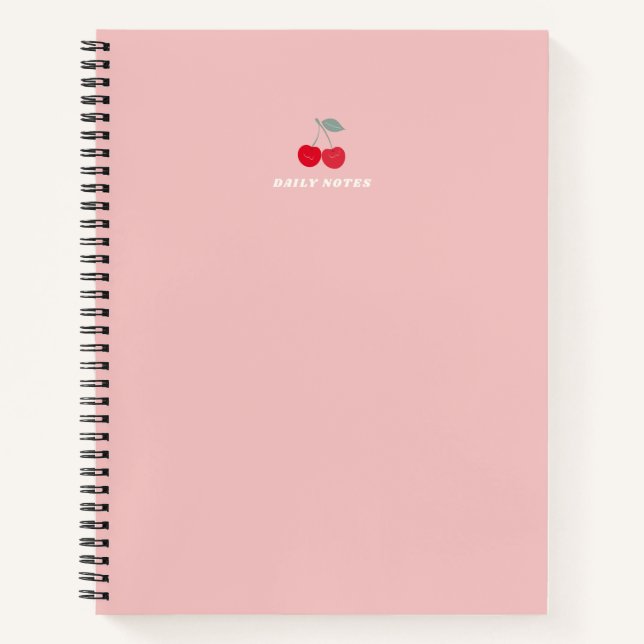 Carnet de notes quotidiennes à l'icône de cerise r (Devant)