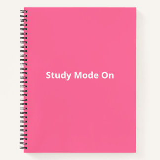 Carnet de notes rose « Mode Étude Activé »