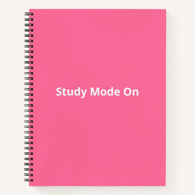 Carnet de notes rose « Mode Étude Activé » (Devant)