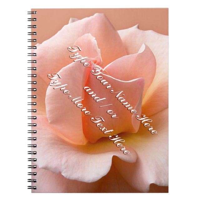 Carnet de notes Rose Personnaliser Roman Rose pêch (Devant)