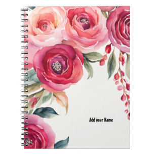 Carnet de notes Roses Peintes PERSONNALISÉ