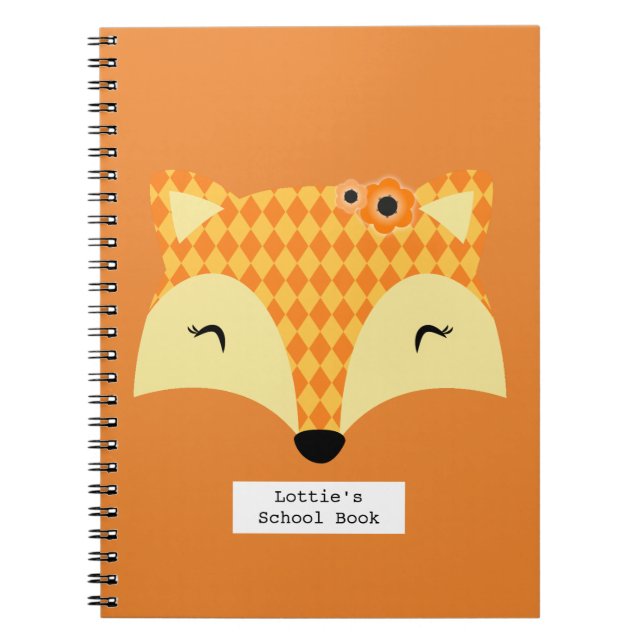 carnet de notes scolaire journal renard orange (Devant)