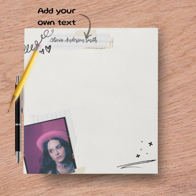 Carnet de notes Scrapbook | Cadeau photo & nom per (Scrapbook Notepad | Custom Photo & Name Gift)