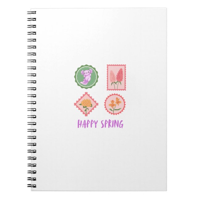 Carnet de notes tampon de printemps drôle Axolotl (Devant)
