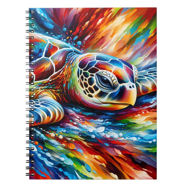 Carnet de notes Tortue de mer Arc-en-ciel (Devant)