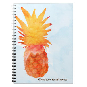 Carnet de notes tropical à l'aquarelle Ananas