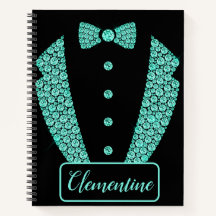 Carnet de notes Tuxedo Parties scintillant Turquoi