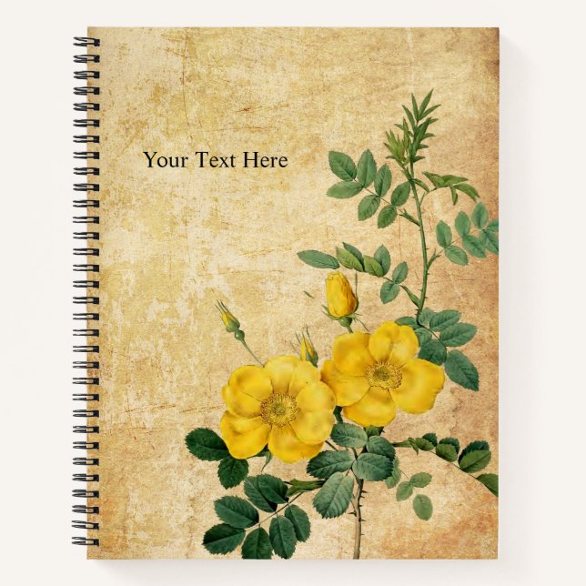 Carnet de notes vintage en spirale Sweetbriar Rose (Devant)