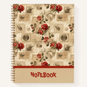 Carnet de papier peint Vintage floral personnalisé