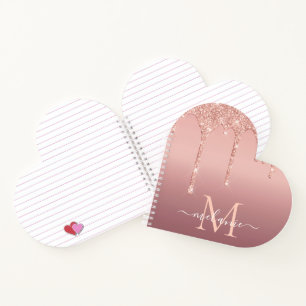 Carnet de Parties scintillant or rose Nom personna