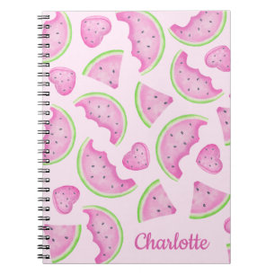Carnet de pastèque rose - Nom personnalisé Summer 