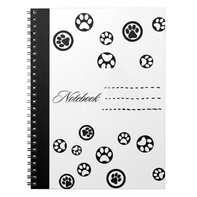 Carnet de pattes de chat noir et blanc (Devant)