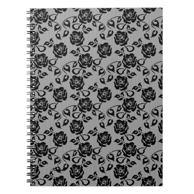 Carnet de pêche Faux Black Lace Rose (Devant)
