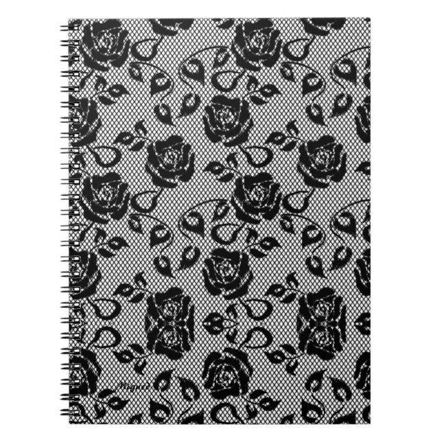 Carnet de pêche Faux Black Lace Rose (Devant)
