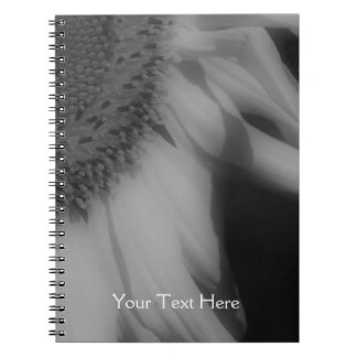 Carnet De Pétales De Tournesol Noir Et Blanc