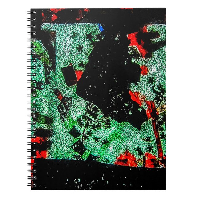 Carnet de photos de spirales de fleurs sèches abst (Devant)
