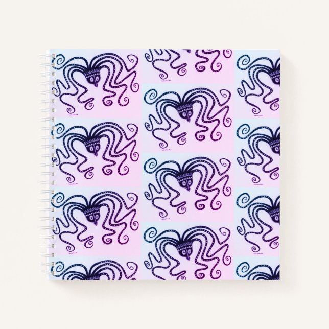 Carnet de pieuvre coloré inspiré de la Grèce mycén (Devant)