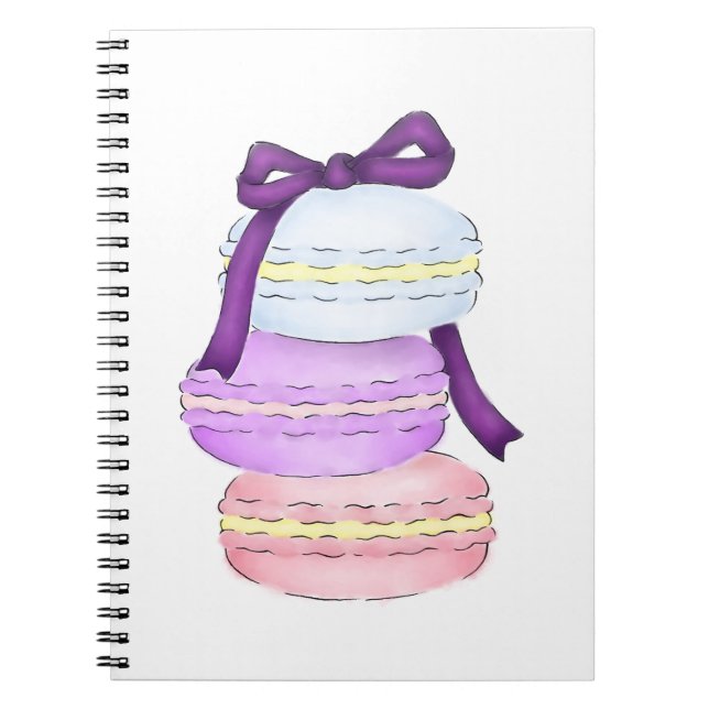 Carnet de pile de Macaron d'aquarelle (Devant)