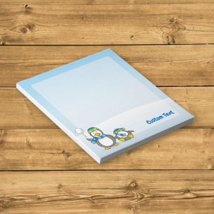 Carnet de pingouins qui se lancent des boules de n