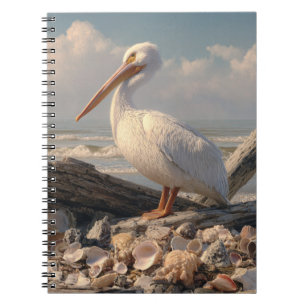 Carnet de plage blanc Pelican Seashell