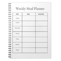 Carnet de Planificateur de Repas Hebdomadaire