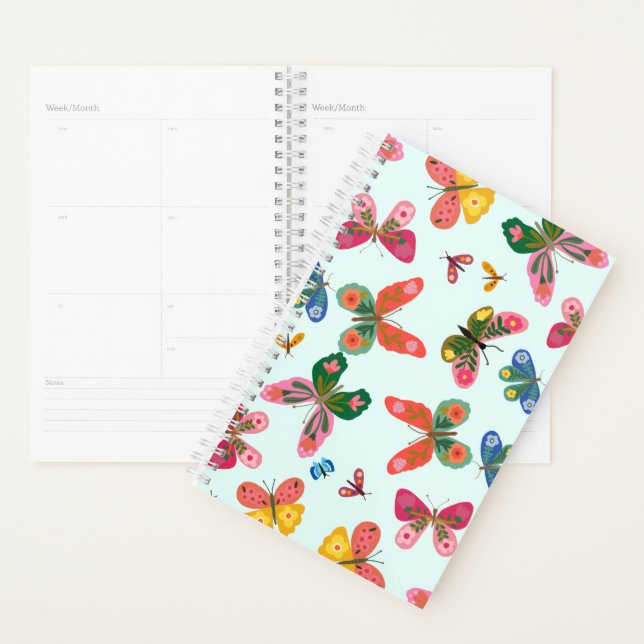 carnet de planification à motif papillon (Devant avec enveloppe)