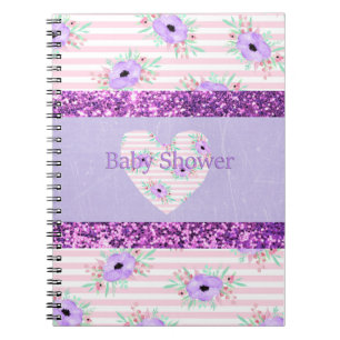 Carnet de planification de Baby Shower floral rose