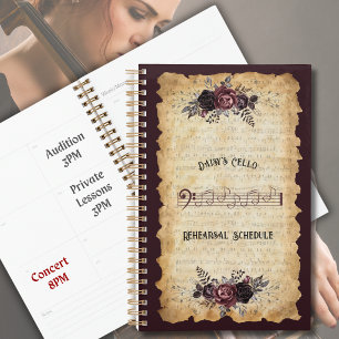 Carnet de planification de répétition de violoncel