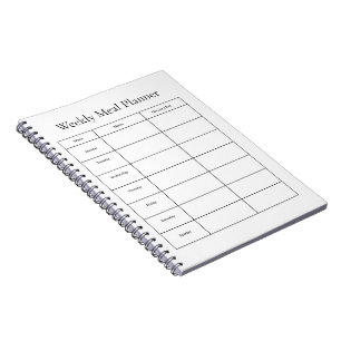 Carnet de planification des repas hebdomadaires