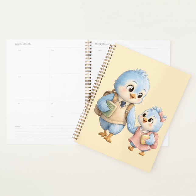 Carnet de planification hebdomadaire Petit Oiseau  (Devant avec enveloppe)