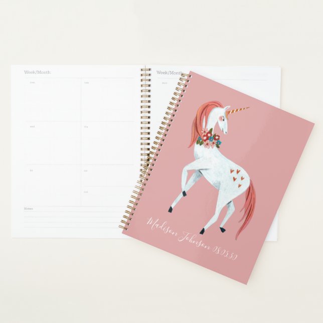 Carnet de planification hebdomadaire pour filles l (Devant avec enveloppe)