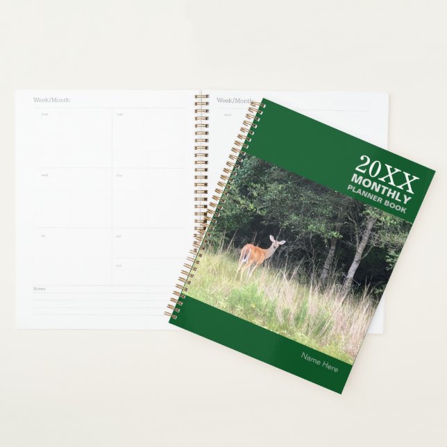 Carnet de planification mensuel non daté pour cerf (Devant avec enveloppe)